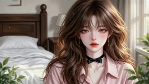 卧室阳光温柔清纯美女