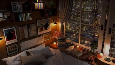 舒适的窗边角落雨声