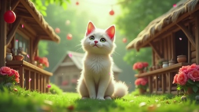 呆萌可爱治愈小白猫