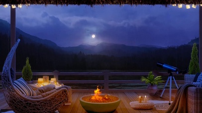 舒适的湖面上下雨