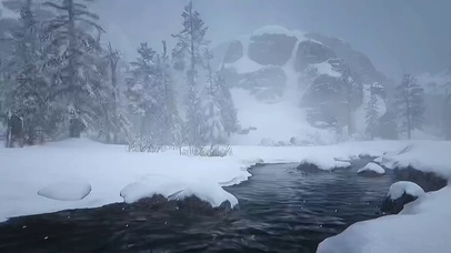 雪山上的小河