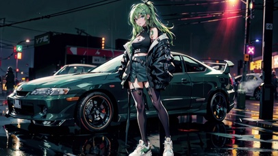 女孩汽车