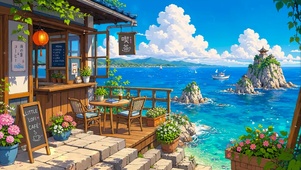 夏日临海茶屋