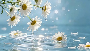 菊落碧水生涟