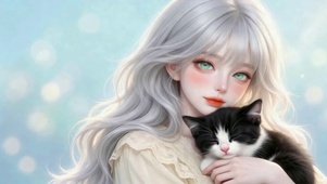 甜美猫和少女
