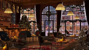 圣诞气氛的咖啡厅