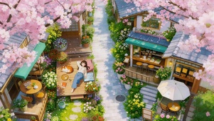 春天樱花小镇