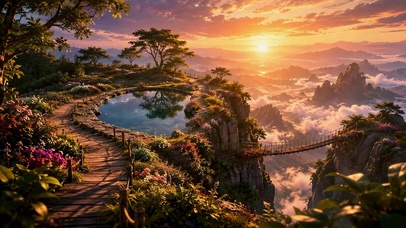 山顶云海日出仙境