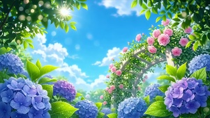 绣球芳丛