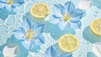 清凉夏日水中花