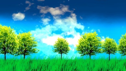蓝天绿色护眼景色