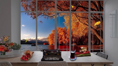 秋季舒适的作家房间