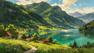 山湖村居
