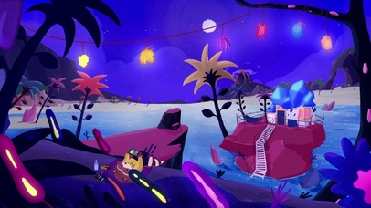 夜晚的度假海边