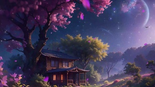梦幻森林夜空