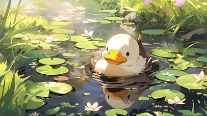 4K 荷塘小鸭