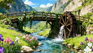 蓝天白云树木双屏