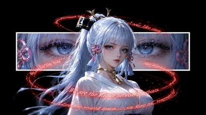 银发古风二次元美少女