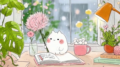 雨窗下小萌物