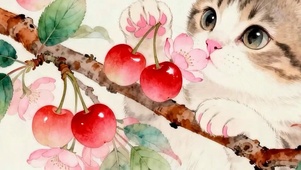 可爱猫咪带鱼屏双屏