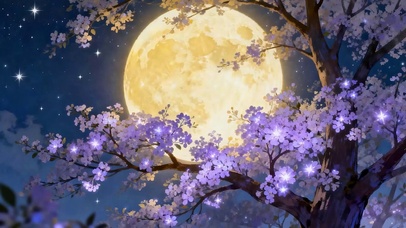 夜景树木
