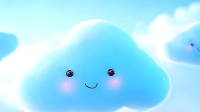 简约小清新云朵带鱼屏