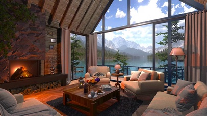 雪山湖畔别墅木屋