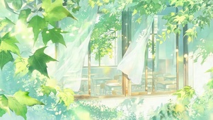窗外教室绿景
