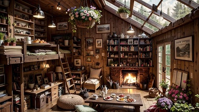 【雨景】温暖的雨中木屋