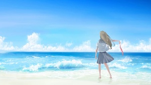 美丽海边少女