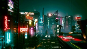 赛博朋克未来城市夜景