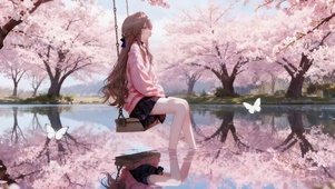 湖面荡秋千