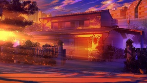 治愈晚霞小镇