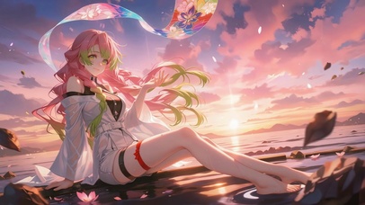 落日海岸甘露寺蜜璃