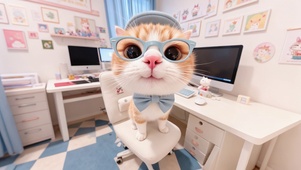 戴眼镜的猫
