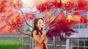 红枫树下许愿
