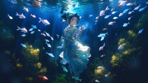 水中可爱少女