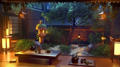 唯美治愈雨夜禅院