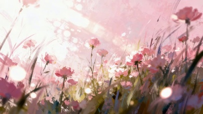 唯美粉色氛围花卉