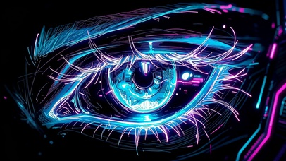 赛博朋克霓虹机械眼