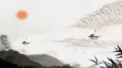 中国风水墨风古风意境山水