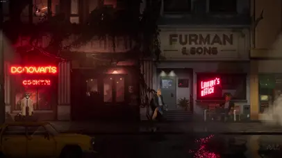 夜晚的街道-像素风