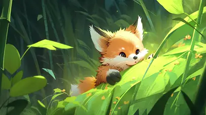 竹林中的小狐狸