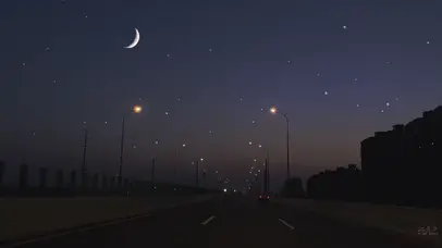 满天星城市夜晚道路