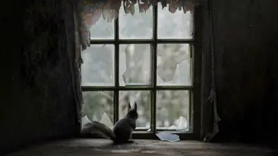 窗台边上的小松鼠