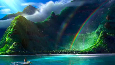 护眼海岛彩虹瀑布