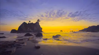 4K唯美晚霞海滩