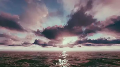 大海中的日落