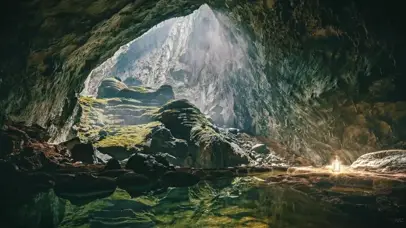 瀑布声 洞穴