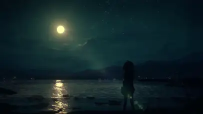 夜晚的海边